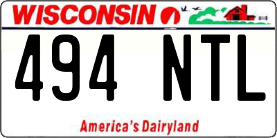 WI license plate 494NTL