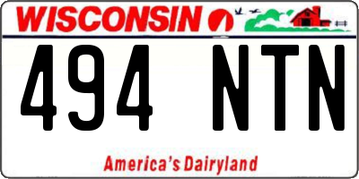 WI license plate 494NTN