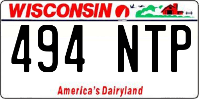 WI license plate 494NTP