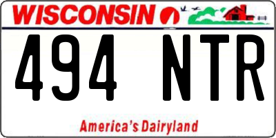 WI license plate 494NTR