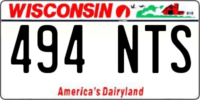 WI license plate 494NTS