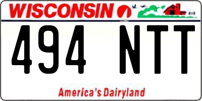 WI license plate 494NTT