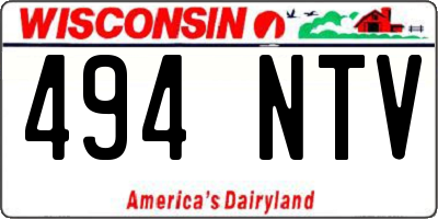 WI license plate 494NTV