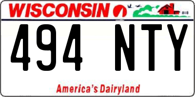 WI license plate 494NTY