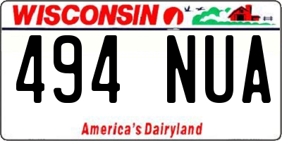 WI license plate 494NUA