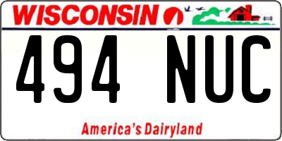 WI license plate 494NUC