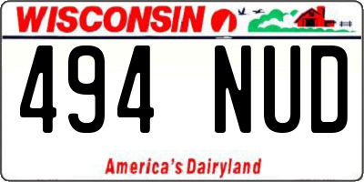 WI license plate 494NUD