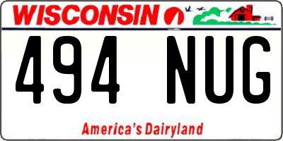 WI license plate 494NUG