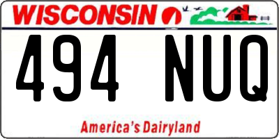 WI license plate 494NUQ