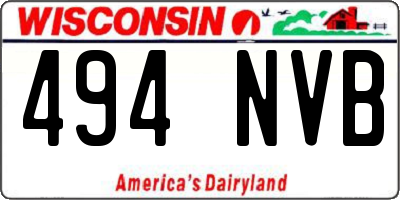 WI license plate 494NVB