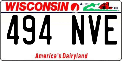 WI license plate 494NVE