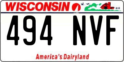 WI license plate 494NVF