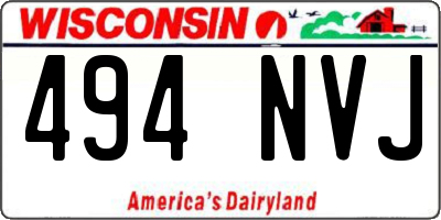 WI license plate 494NVJ