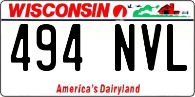 WI license plate 494NVL