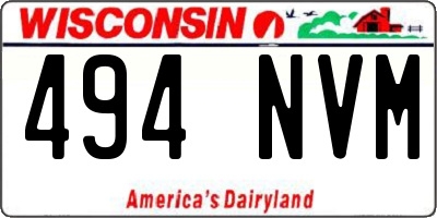 WI license plate 494NVM