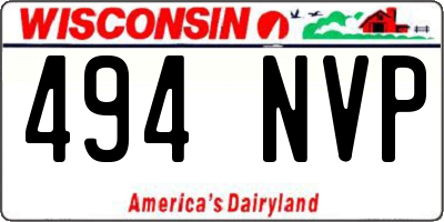 WI license plate 494NVP