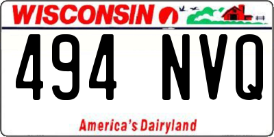 WI license plate 494NVQ