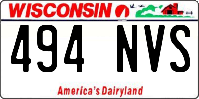 WI license plate 494NVS