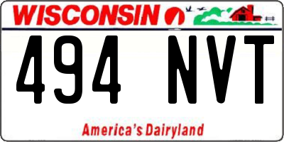 WI license plate 494NVT