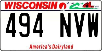 WI license plate 494NVW