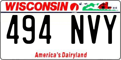 WI license plate 494NVY