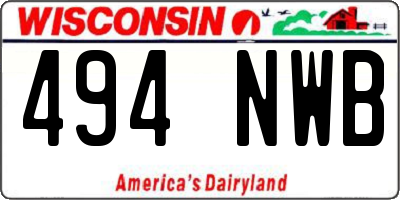WI license plate 494NWB