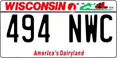 WI license plate 494NWC