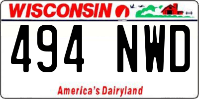 WI license plate 494NWD