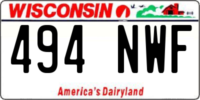 WI license plate 494NWF