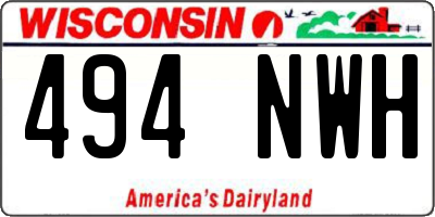 WI license plate 494NWH