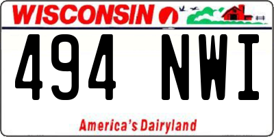 WI license plate 494NWI