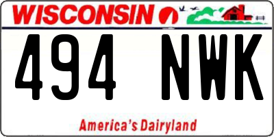 WI license plate 494NWK