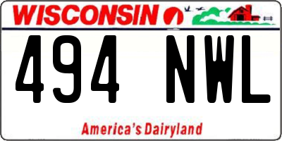 WI license plate 494NWL