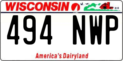 WI license plate 494NWP