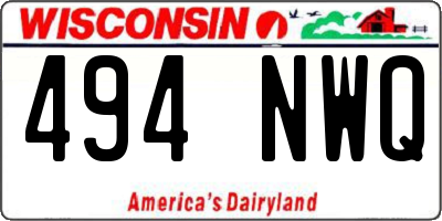 WI license plate 494NWQ