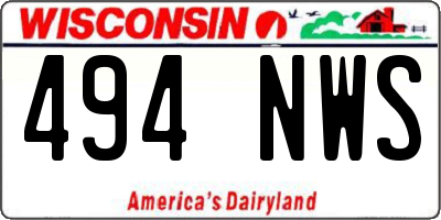 WI license plate 494NWS