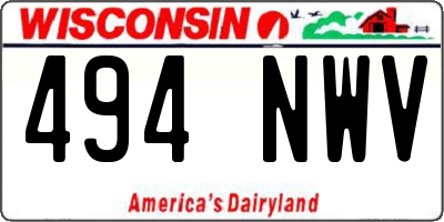 WI license plate 494NWV