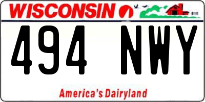 WI license plate 494NWY