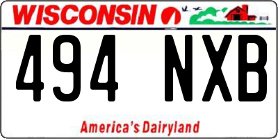 WI license plate 494NXB