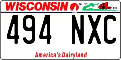 WI license plate 494NXC