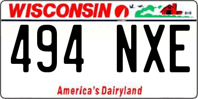 WI license plate 494NXE