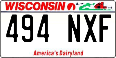 WI license plate 494NXF