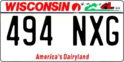 WI license plate 494NXG