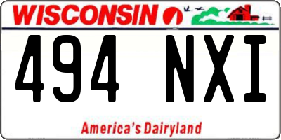 WI license plate 494NXI
