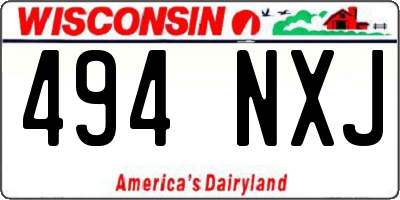 WI license plate 494NXJ