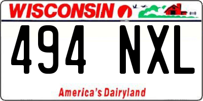 WI license plate 494NXL