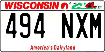 WI license plate 494NXM