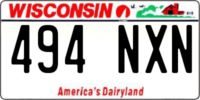 WI license plate 494NXN