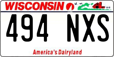 WI license plate 494NXS