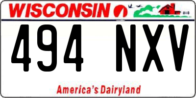 WI license plate 494NXV